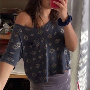 Cropped oversize tee